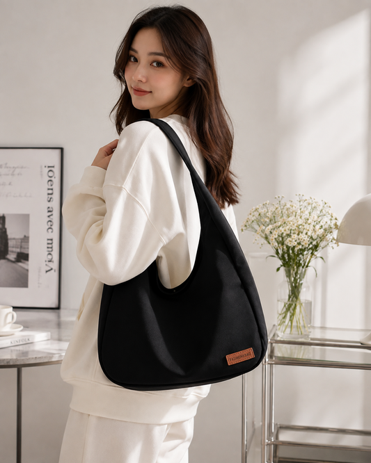 Classic Black Hobo Shoulder Bag