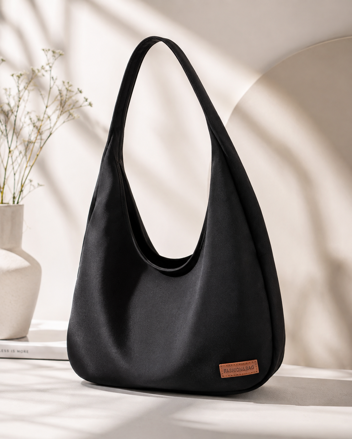 Classic Black Hobo Shoulder Bag